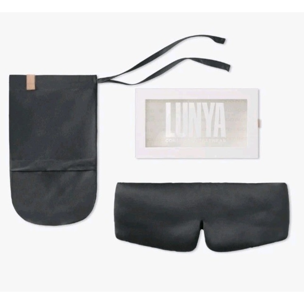 Lunya Weighted Silk Sleep Mask Meditative Gray Small Mulberry Silk